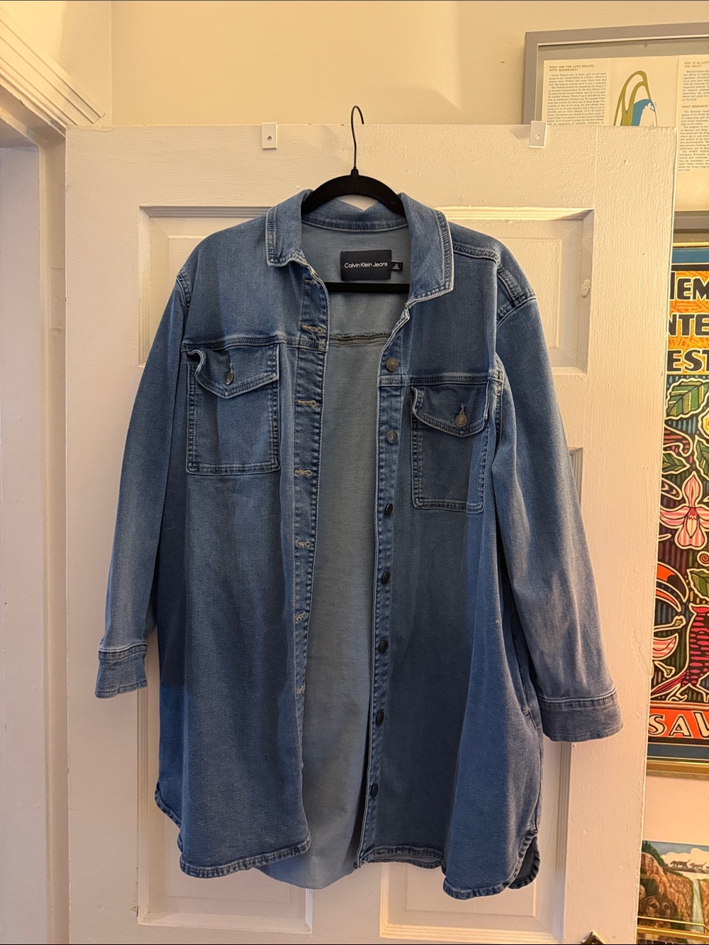 Calvin Klein Jeans Light Blue Denim Shacket Jacket
